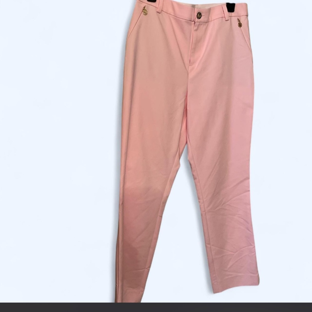 Lilly Pulitzer light Pink Waistband pants with Gold Button